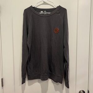 Flylow Gear Mens Crewneck Sweatshirt Gray Raglan Pullover Logo Patch Large
